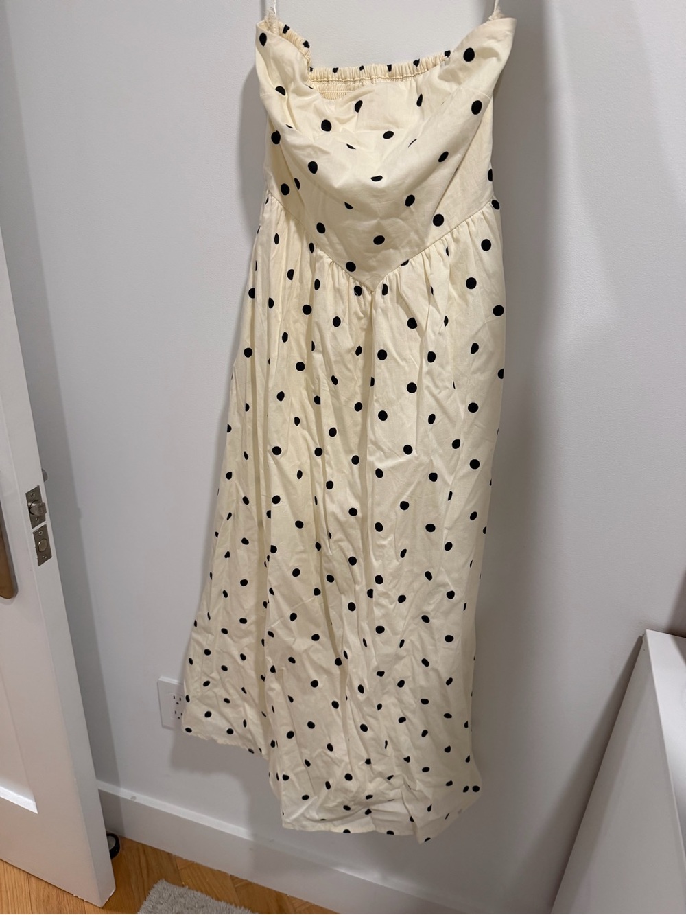 Jessica Simpson Cream Maxi Dress with Black Polka Dots